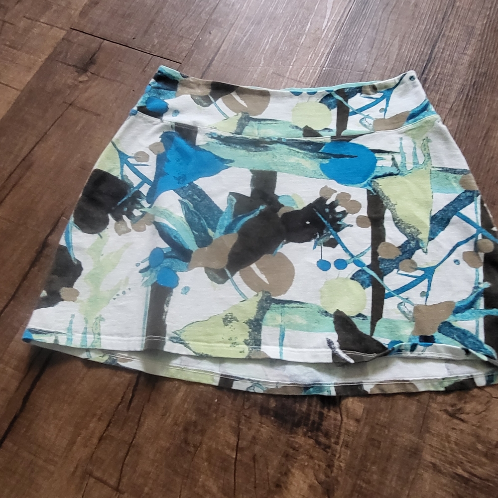 Patagonia Abstract Circle Skater Skirt in Blue, Green and Tan